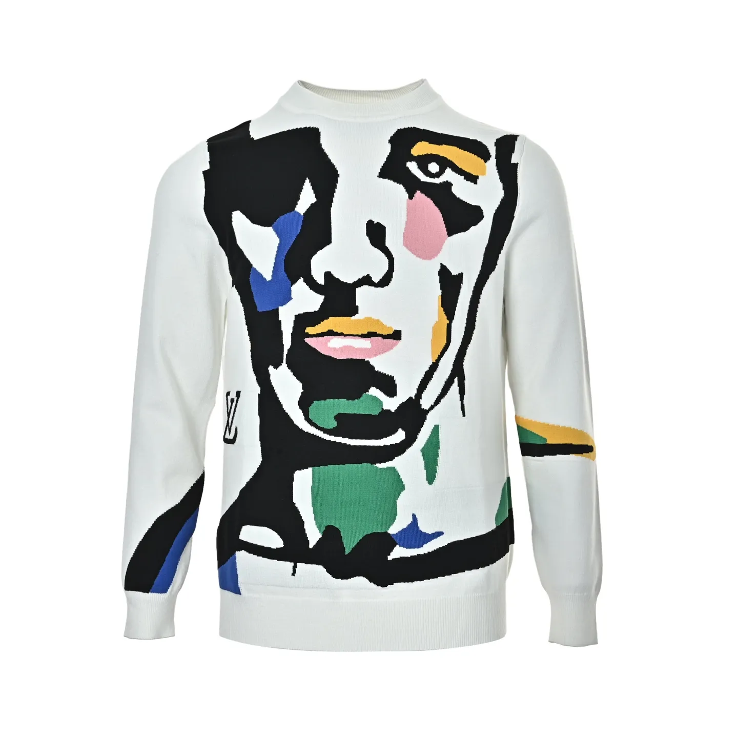 Louis Vuitton portrait jacquard wool knit sweater
